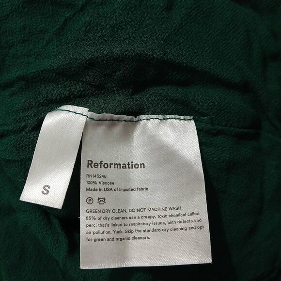 Reformation womens small lucky mini wrap emerald green dress - Picture 6 of 6